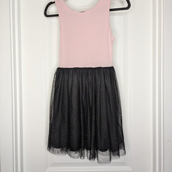 KnitWorks Girls Dress Pink with Unicorn & Black Tulle Skirt Size 12 - Picture 5 of 6